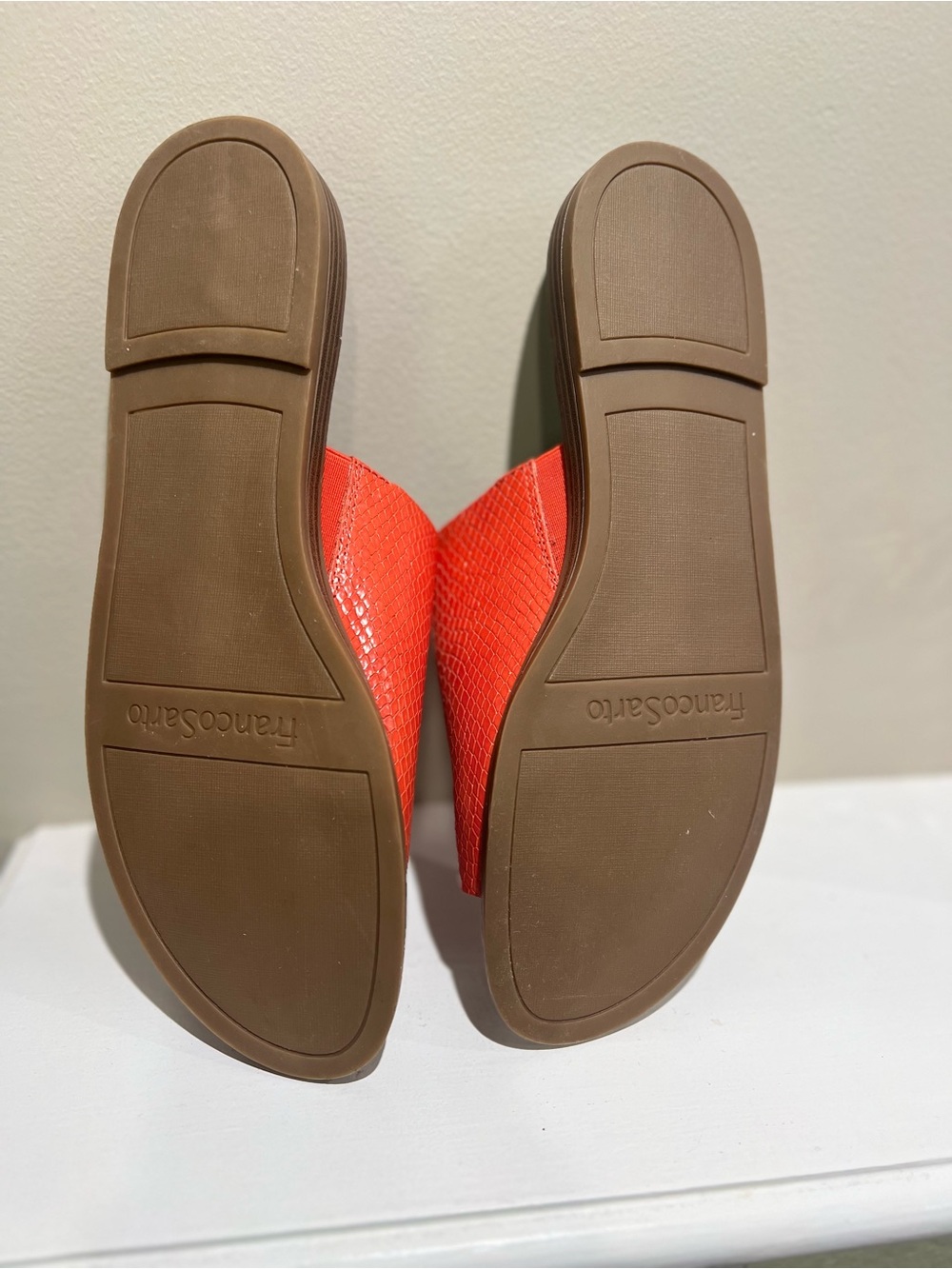 Franco Sarto Gem Red Snake Embossed Leather Toe Ring Slide Sandals Size 11M NWOT - Picture 6 of 7